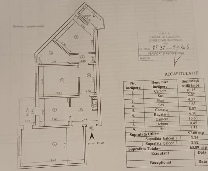 Apartament 3 camere, decomandat | Pacurari-str. Neculau | 64mp, bloc 1982 - 1