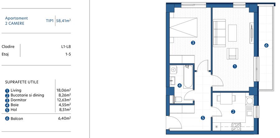 Apartament 2 camere 58 mp, accept CREDIT, statie autobuz, Kaufland Galata - 6