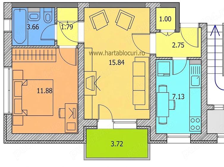 Apartament 2 camere luminos si calduros - 7