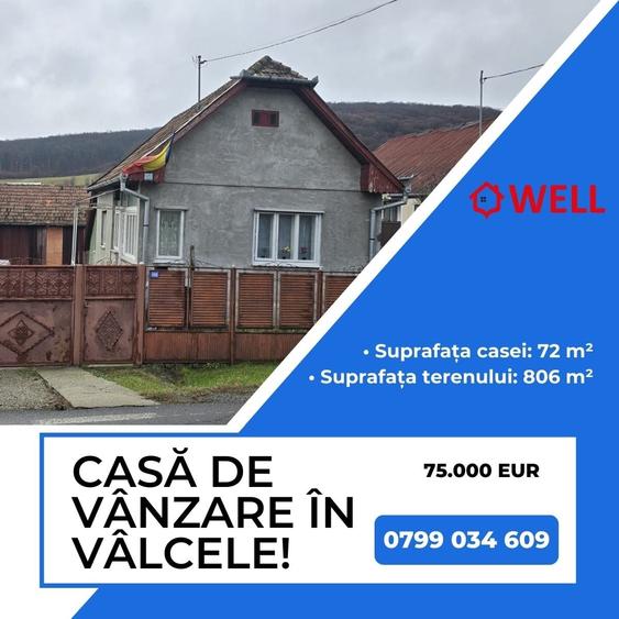 Casă cu 2 camere cu Teren 806 Mp în Vâlcele