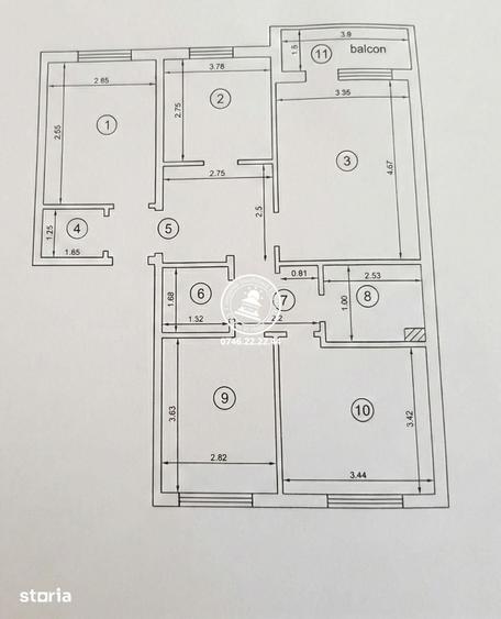 Apartament cu 4 camere decomandat în Galata