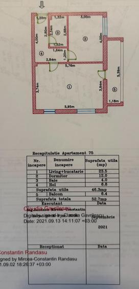 Apartament cu 2 camere semidecomandat în Berceni