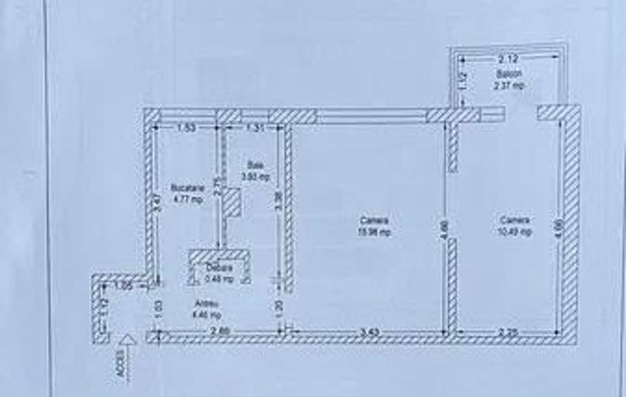 Apartament Sagului 2 camere  etaj 2 - 18