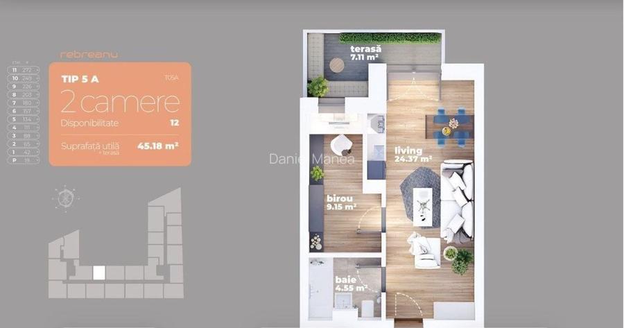Apartament cu 2 camere lângă Parcul Teilor si Auchan Titan