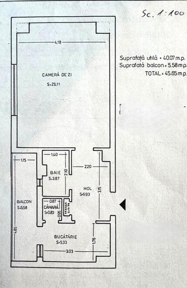 garsoniera Bulevardul Unirii BLOC MIXT, etaj 3, mobilata si utilata, ST 46 mp - 12