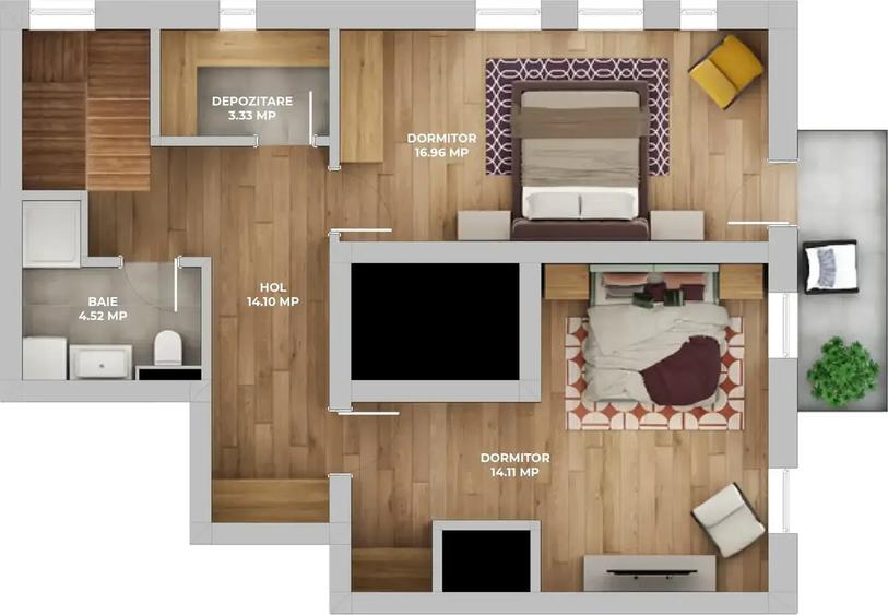 Apartament 3 camere de tip Duplex - 2