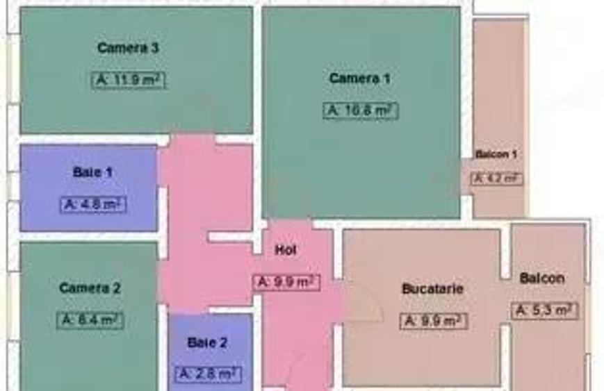 Apartament 3 Camere 2 Bai Decomandat Centrala Proprie Zona Aradului - 8