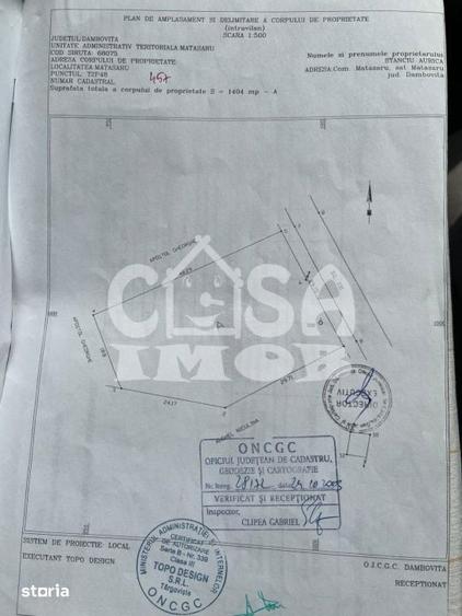 Teren intravilan 1404 mp deschidere 28 ml langa padure in Matasaru - 1