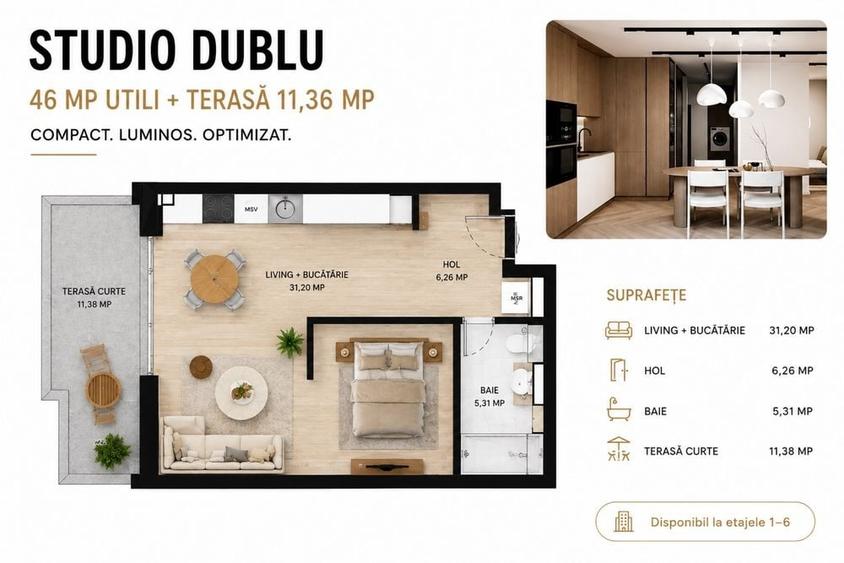 Apartament cu 2 camere în Central
