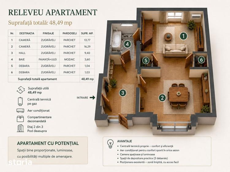 2 camere Pia?a Romana | Langa ASE | Ideal locuire sau investi?ie - 4