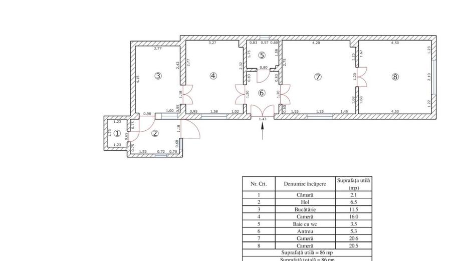 Apartament 3 camere, Schei-Piata Unirii, suprafata 86 mp, parter la casa. - 1
