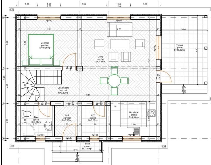 Casa noua, P+E, 5 camere, 2 bai, terasa, teren 400mp, in Lilieci, strada Rozelor - 19