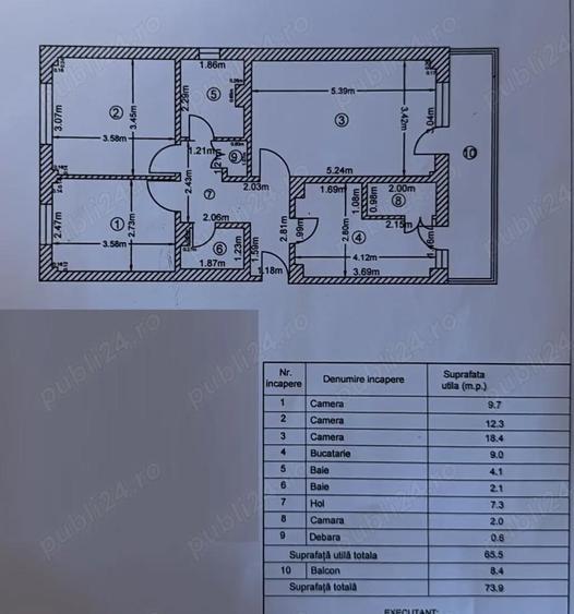 Apartament ultracentral spatios decomandat pozitionare bilaterala - 9