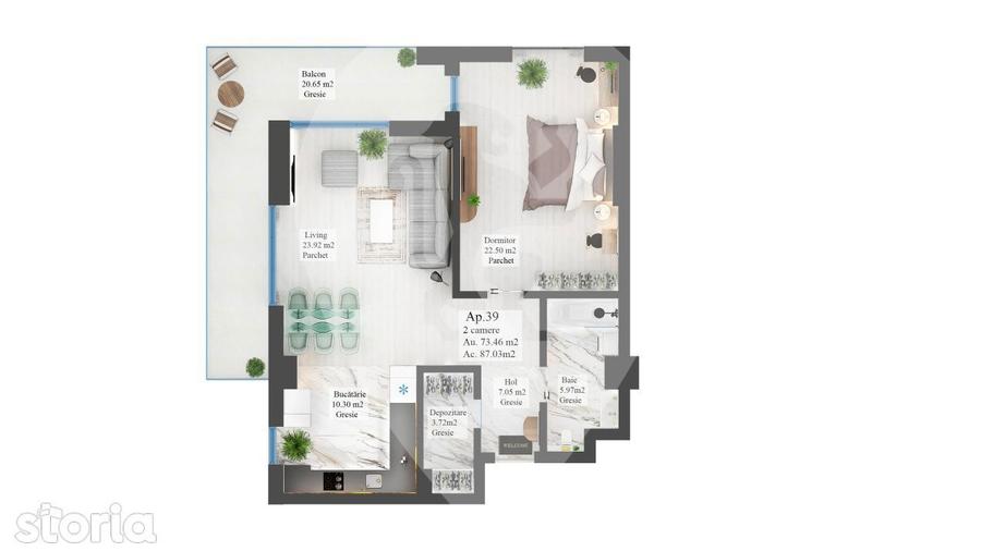 Carpathia Residence- Apartament 2 camere- Open-Space - 7