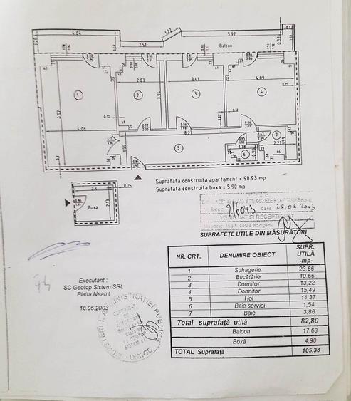 Apartament 3 camere, cu boxa si loc de parcare, zona 1 Mai - 1