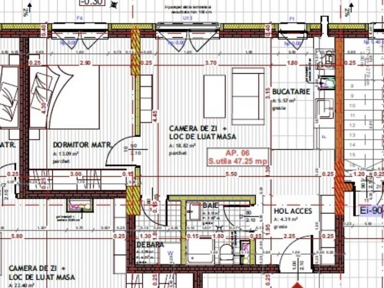 Apartament cu 2 camere semidecomandat în Florești