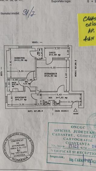 Apartament cu 2 camere decomandat în Central
