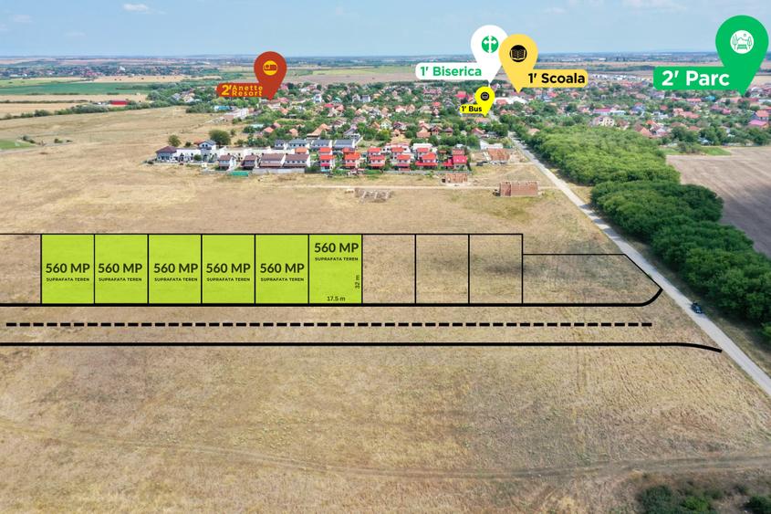 Pachet 6 Parcele | 560 MP Fiecare | Proiect Duplex | Comision 0 - 3