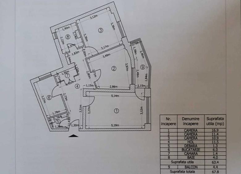 Vanzare apartament 3 camere. Zona Colentina McDonald's etaj 3/11. - 2