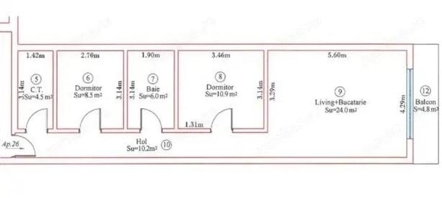Apartament 3 camere + 1 dressing, 65 mp utili - Remetea Mare - 1