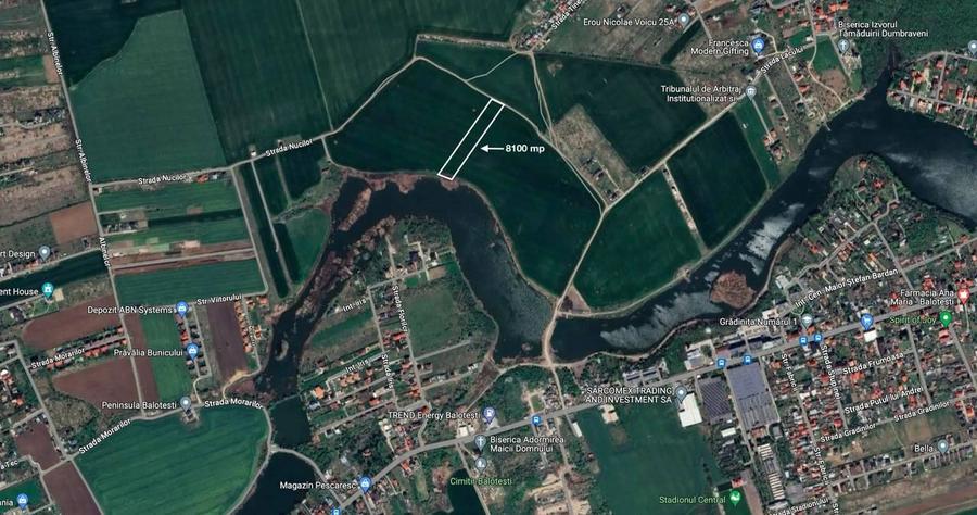 Teren INTRAVILAN de 8100 mp, cu deschidere către Lacul Balotești - 1