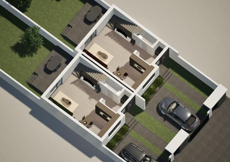 Duplex cu 3 camere cu Canalizare în Ghiroda