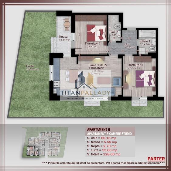 Apartament cu 3 camere decomandat în Theodor Pallady
