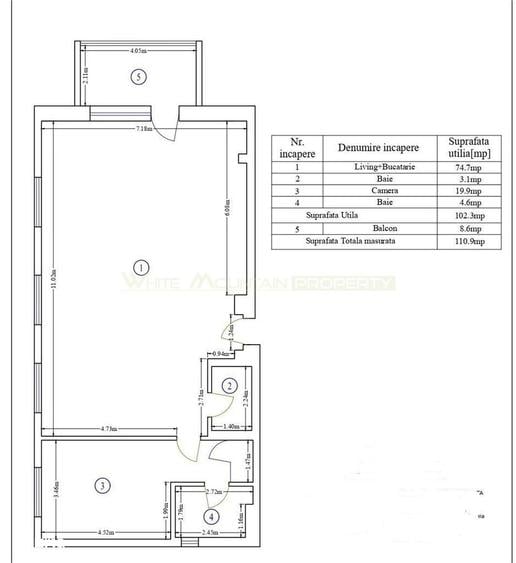 Apartament cu 2 camere, mobilat în Domenii