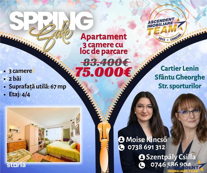 FILM&TUR 3D!! Apartament cu 3 camere luminos, loc parcare, zona Lenin, - 8