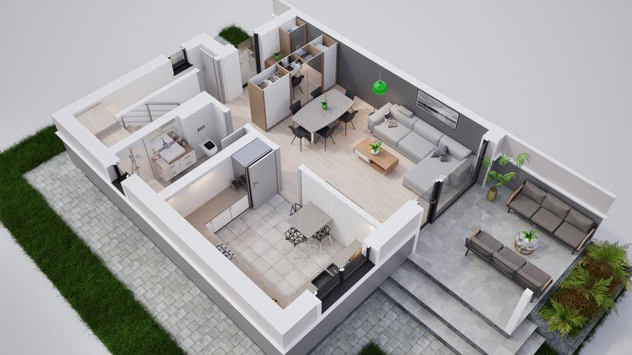 Duplex cu 4 camere cu Canalizare în Șura Mică