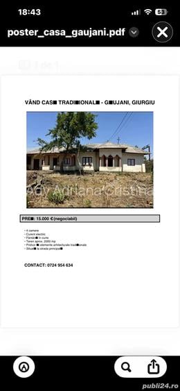 Casa de vanzare in Comuna Gaujani judet Giurgiu