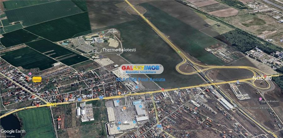 Teren 2433 mp Balotesti str Ion  Creanga cu utilitati - 1