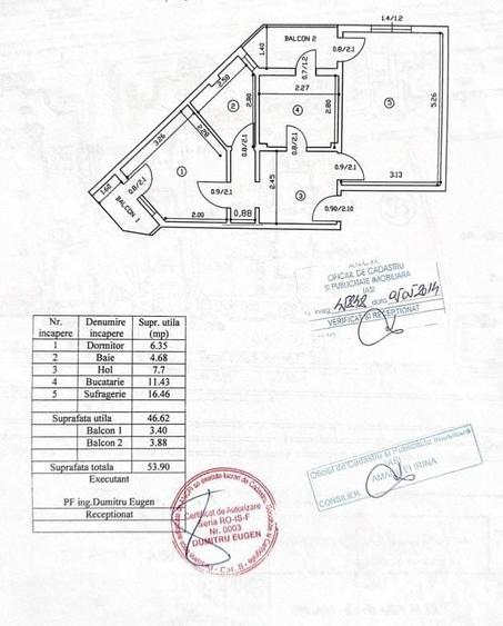 Păcurari, Canta – 2 Camere, Decomandat, etaj 3/4, 55Mp - 14