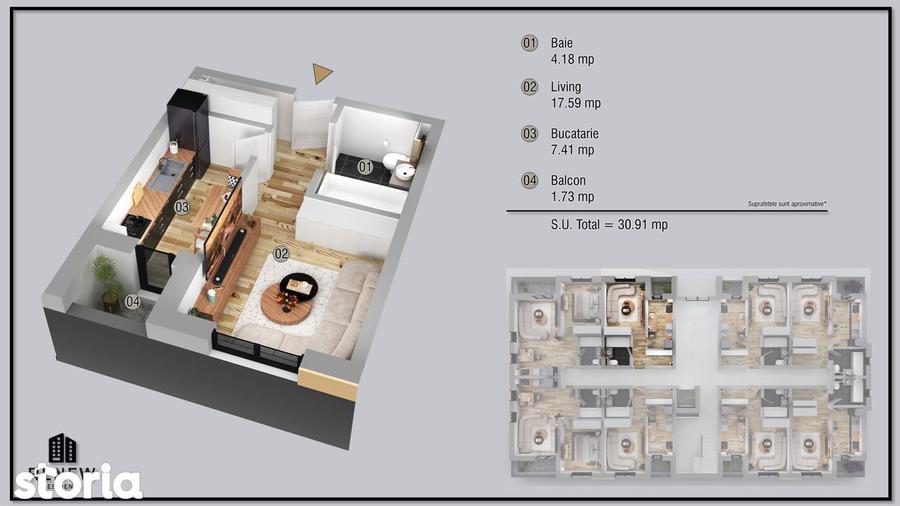 Garsoniera moderna, 32mp, str Tineretului, Metro, Auchan Militari - 8