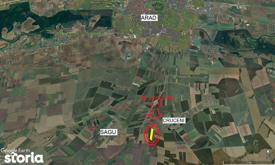 Teren agricol de vanzare - 100.000 mp - com. Sagu, jud Arad - 2