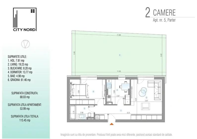 Direct Dezvoltator-0 stres! Gradina proprie 62 mp, decomandat 100% - 3