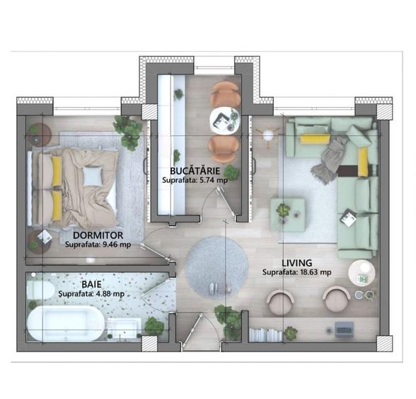 Apartament Cu 2 Camere - Loc De Parcare Intabulat - 5