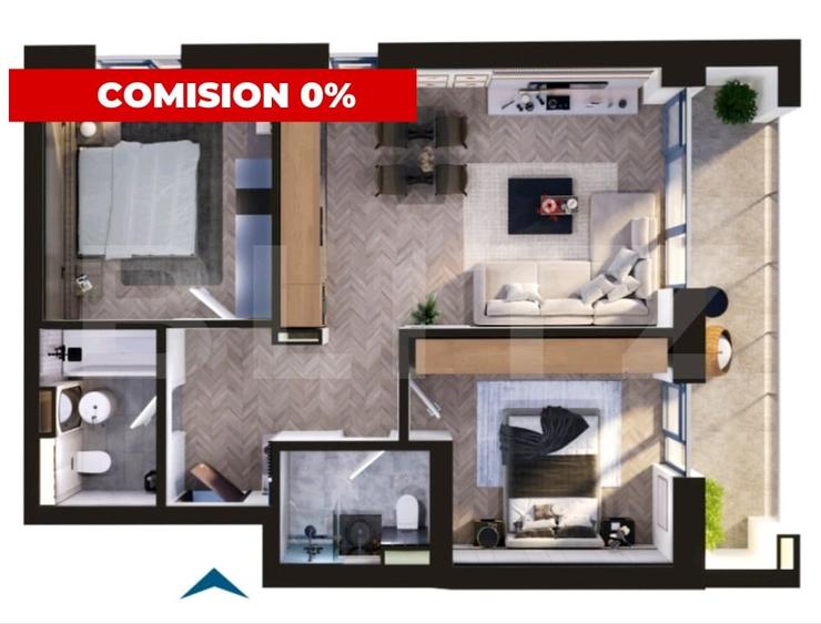 Comision 0 | Apartament de vanzare, cu 3 camere, 74 mp, zona Torontalului - 1