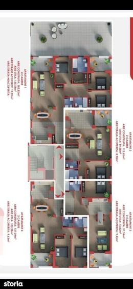 Apartament 4 camere,3bai,136mp.utili+19mp terase acoperite - 2