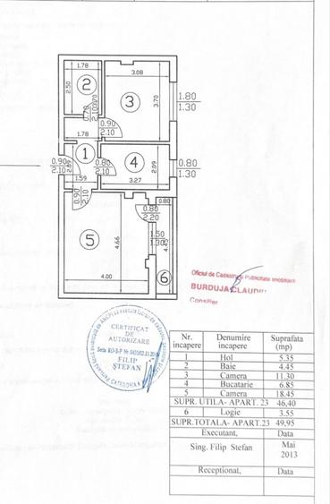 Apartament cu 2 camere decomandat în Central