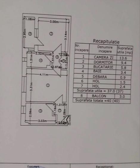 Apartament cu 2 camere în Central
