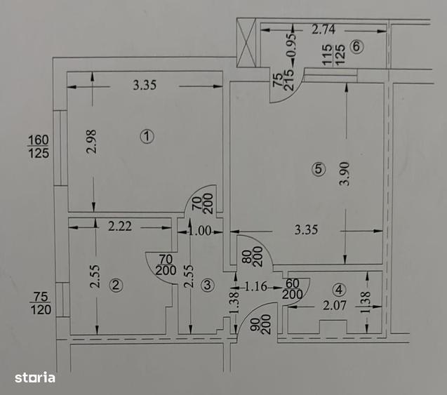 Apartament cu 2 camere decomandat în Vest