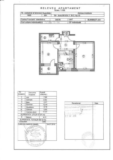 Apartament cu 2 camere decomandat în Central