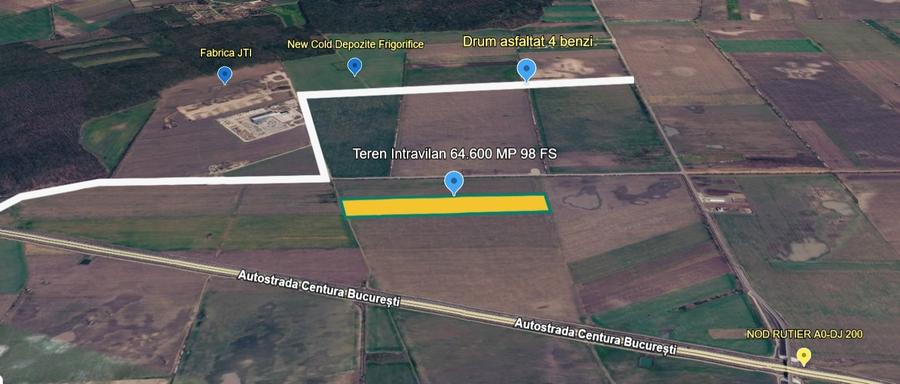 Teren Construcții intravilan de 64600 mp, în Ștefăneștii de Jos