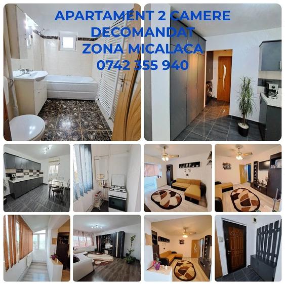 Apartament cu 2 camere semidecomandat în Micălaca