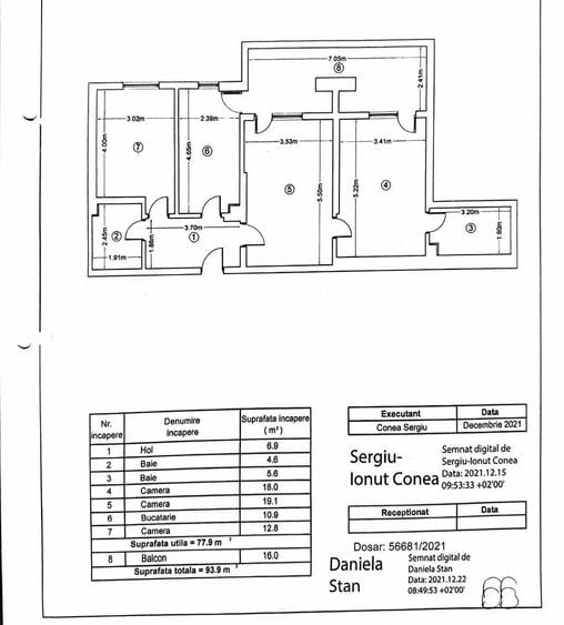 Apartament cu 3 camere semidecomandat, mobilat în Rahova