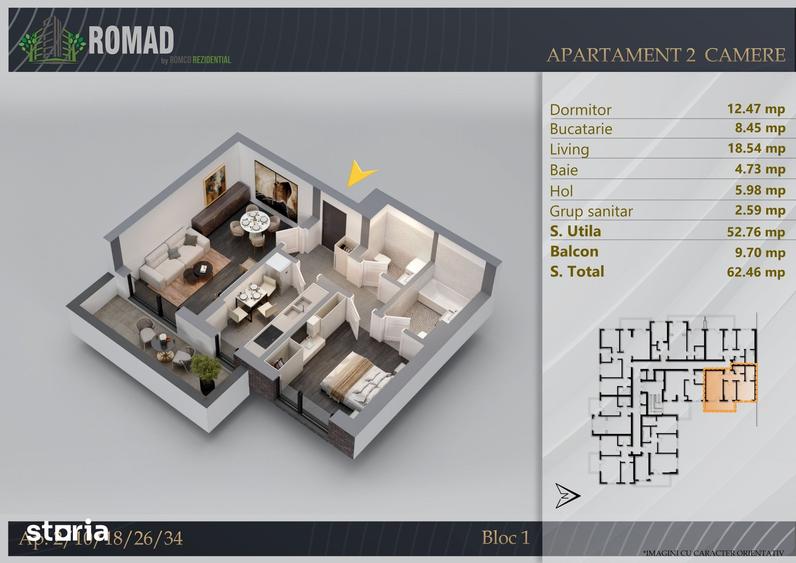 Apartament cu 2 camere în Industriilor