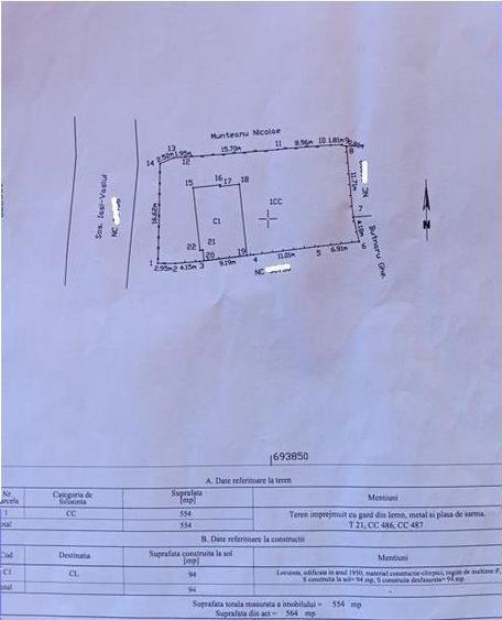 Casă individuală cu 3 camere cu Teren 554 Mp în Ciurea