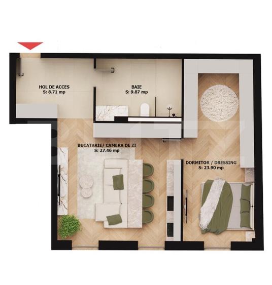 Apartament 2 camere, dressing walk-in | EAS Residence - 1
