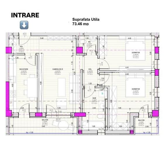 Apartament intabulat si finisat la cheie cu 3 camere 2 bai zona Brana - 5